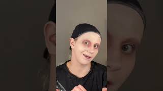 Pt 1 EDWINA SCISSORHANDS✂️💋shorts makeup edwardscissorhands halloween comedy makeuptutorial [upl. by Nilrev]