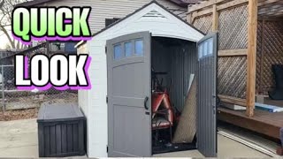 Suncast 8 x 10 HeavyDuty Resin Tremont Storage Shed Review  Outdoor Shed Trendroid Reviews [upl. by Drud]