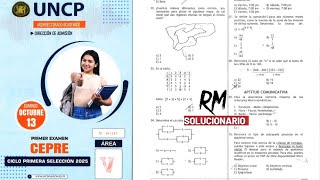 SOLUCIONARIO 1° EXAMEN CEPRE UNCPÁREA VCICLO PRIMERA SELECCIÓN 2025 [upl. by Chappell]