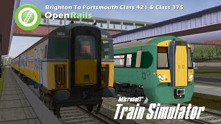 OpenRails  Brighton To Portsmouth Westcoastway Route Addon MSTS Class 421 amp Class 375 [upl. by Karli]