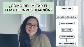 Cómo Elegir y Delimitar el TEMA DE INVESTIGACIÓN  Proyecto de investigación  tesis de grado [upl. by Ahsielat]