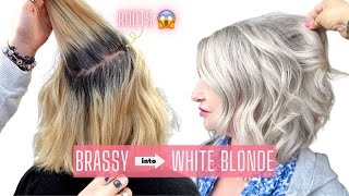 The Secret to Fixing Brassy Blonde to Platinum White Blonde Hair [upl. by Daryl]