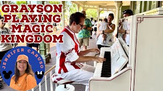 Casey’s Corner Amazing Pianist Grayson Smith at Magic Kingdom Walt Disney World [upl. by Krigsman]