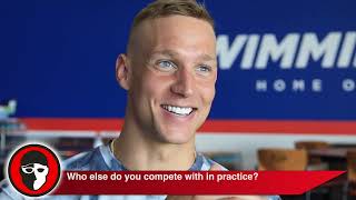 Caeleb Dressel on Racing Josh Liendo Bella Sims in Practice [upl. by Anerrol584]