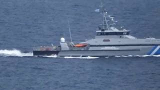 Hellenic Coast Guard OPV 090 Gavdos patrolling the Aegean Sea [upl. by Enilraep]