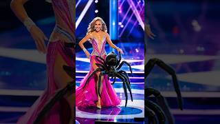 The Woman Performs a Fusion with a Giant Wolf Spiderr on AGT agt americagottalent magic [upl. by Admama]