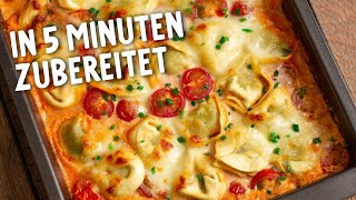 TORTELLINI AUFLAUF einfacher amp leckerer geht’s nicht vegetarisches Rezept [upl. by Gussy]