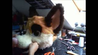 Fursuit Head Tutorial  Time Lapse  Part 5  Furring 3 [upl. by Joost]