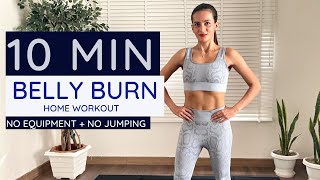 10 Minute Belly Home Workout No Jumping  No Equipment [upl. by Lakym]