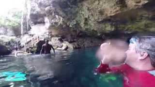 FreeDive Cave SwimThrough  Lago Azul Dominican Republic [upl. by Kingston572]