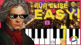 🎹 Tutorial Beethoven quotFür Elisequot  For Beginners [upl. by Weatherley]