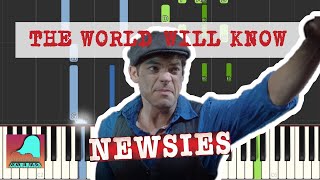 The World Will Know  Newsies  Piano Accompaniment Tutorial Synthesia [upl. by Darleen]