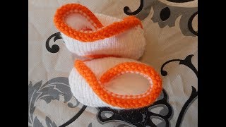 tuto tricot chaussons kimono 36 mois [upl. by Retsam]