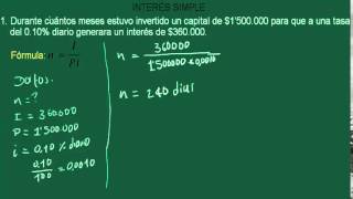 INTERÉS SIMPLE CALCULAR EL TIEMPO  EJERCICIO 15 [upl. by Rinna437]