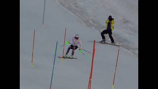 Henrik Kristoffersen slalom training in SaasFee Summer 2021 [upl. by Adnohs]