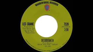 1971 HITS ARCHIVE Desiderata  Les Crane stereo 45 [upl. by Nereen]