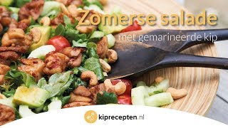 Zomerse salade met gemarineerde kip  Kipreceptennl Makkelijk en snel klaar [upl. by Eirdua543]