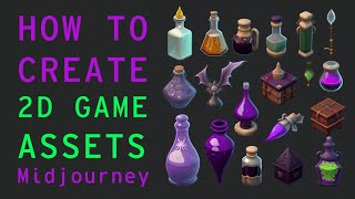 How To Make RPG Game Assets Midjourney 2D Sprite Sheet Prompt Example [upl. by Nnylasor]