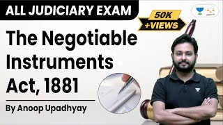 Negotiable Instruments Act 1881  All India Judiciary Exams  Anoop Upadhyay  Linking Laws [upl. by Ilario323]