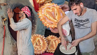 Hardworking Afghani Boys Making Tradional Bread of Afghanistan  Food Making Process in Afghani Shop [upl. by Pik]