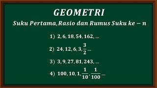 Barisan Geometri  Cara mudah menentukan suku awal a rasio r dan rumus suku ken Un [upl. by Alael]