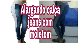 Como alargar calça jeans com malha ou moletom [upl. by Ahsienyt]