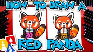 How To Draw A Red Panda Drinking Boba [upl. by Obola]