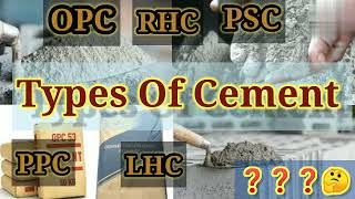 Types Of Cement  OPC Low heat cementRapid Hardening CementPozzolana portland cement Shiwani Jha [upl. by Reinald]