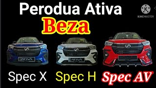 Perbezaan Spec Perodua Ativa X H amp AV [upl. by Eicyaj]