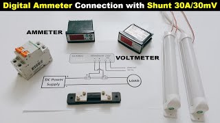 Digital DC AMMETER amp VOLTMETER Connection With 30A60mV Shunt ElectricalTechnician [upl. by Rairb]