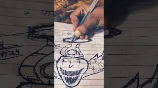 Draw a horror face with black pen phonk music beats hoaxed like and subscribe [upl. by Curkell951]