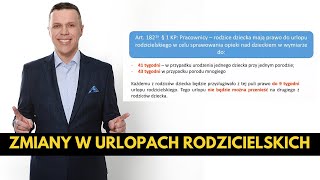 Urlop opiekuńczy i zmiany w urlopach rodzicielskich  Zmiany w umowach o pracę  Transport [upl. by Eidarb]