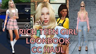 Sims4 Rich Teen Girl CAS  CC List  CC Haul Lookbook [upl. by Haliak500]