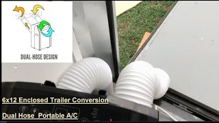 6x12 Enclosed Trailer Conversion Dual Hose Portable AC [upl. by Kori]