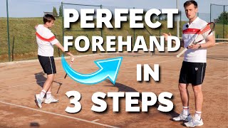 Perfect Forehand in 3 Easy Steps  Tennis Forehand Technique Lesson [upl. by Tailor]