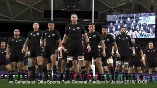 Ka mate  Haka All Blacks vs Canada at Rugby World Cup in Japan 20191002 [upl. by Asyar]