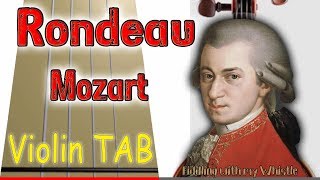 Rondeau  Piano Sonata K309  Mozart  Violin  Play Along Tab Tutorial [upl. by Ysnat]