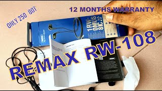 REMAX RW108 Earphone  Low Price Best Earphone  Only in 250 BDT [upl. by Aicilra140]