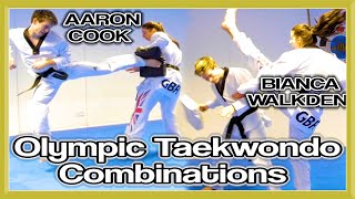 OLYMPIC TAEKWONDO KICKING COMBINATIONS with Aaron Cook amp Bianca Walkden  GNT Tutorial [upl. by Pang423]