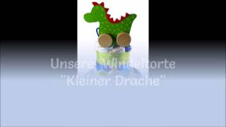 Windeltorte Kleine Drache  BabygeschenkeShopde [upl. by Tnomad]