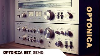 SHARP OPTONICA SET Amplifier and Tuner Demo [upl. by Sorgalim]