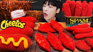 ASMR MUKBANG  직접 만든 치토스 치즈 핫도그 치킨 스팸튀김 먹방 amp 레시피 FRIED CHICKEN AND CHEETOS EATING [upl. by Sheila]