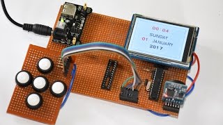 Digital Clock on a 28inch TFT Touch Shield using Atmega328 and DS3231 RTC [upl. by Zandt]