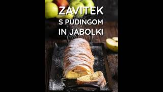 Zavitek s pudingom in jabolki  video recept [upl. by Petronilla]