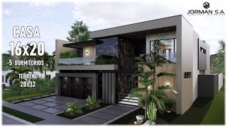 House Design  Modern House Design  16x20m 2 Storey  5 Bedrooms [upl. by Alracal]