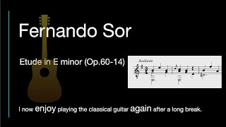 Fernando Sor  Etude in E minor Op60 No14 [upl. by Cressi17]