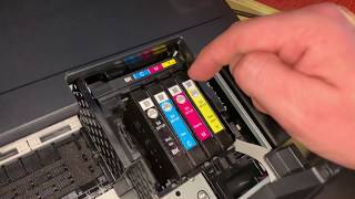 How to replace Epson WorkForce printer ink cartridge change cartridges Epson multifunction device [upl. by Llenyr]