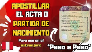 Como APOSTILLAR LA PARTIDA DE NACIMIENTO [upl. by Amsa]