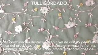 Presentamos nuestra nueva tela de tul bordado con temas de flores y hojas [upl. by Marco]