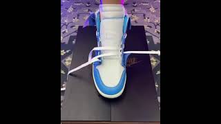 Off White Air Jordan 1 UNC Blue Lacing Way [upl. by Ramsdell]